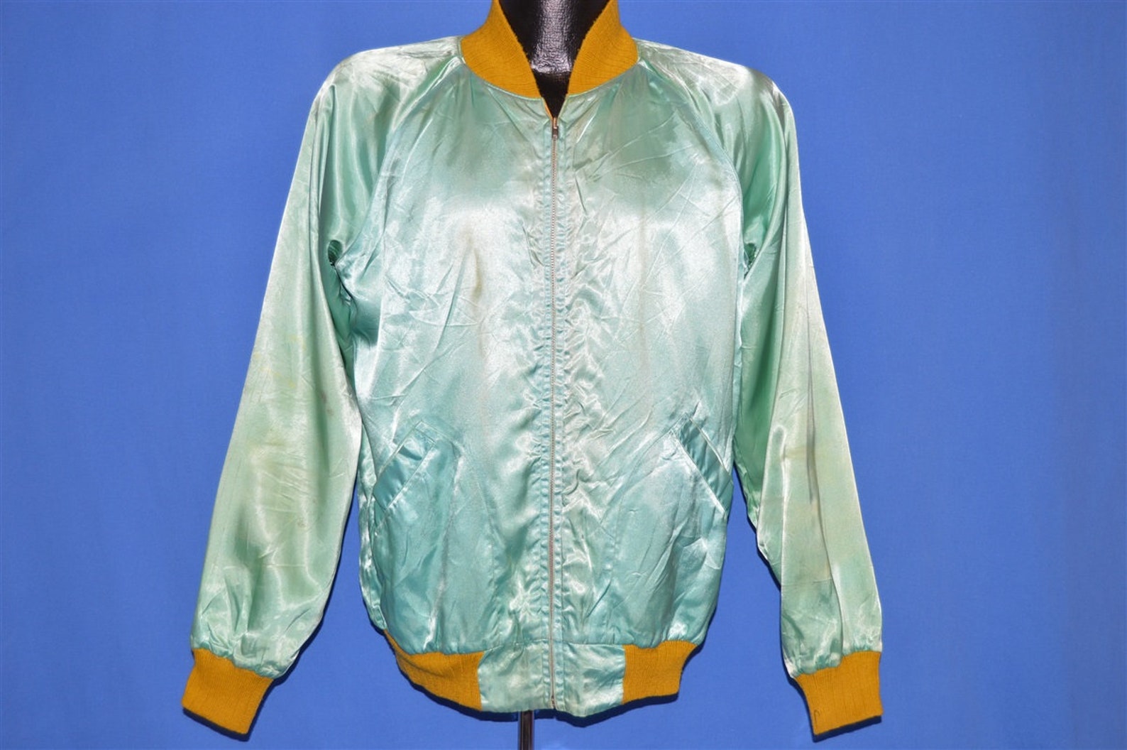 60s Joint Staff Reversible Satin Bowling Jacket Medium Etsy
