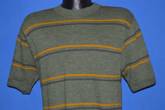 60s Striped Green Poor Boy Sweatshirt Medium