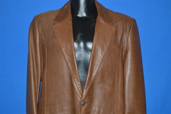 70s Remy Buffalo Button Leather Suit Jacket Size … - image 1