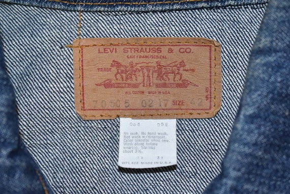 80s Levis 70505 Typ 3 Trucker Dark Denim Jean Jac… - image 5