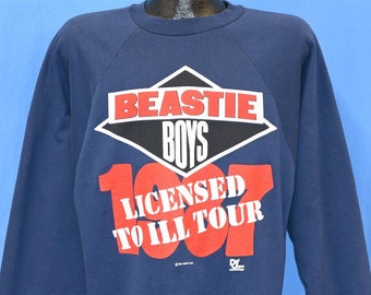 80s Beastie Boys Licensed to Ill Tour 1987 Debut Album Rap Hip Hop Sweatshirt Large