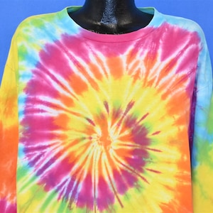 90s Tie Dye Rainbow Spiral Colorful Hippie Long Sleeve t-shirt Extra Large