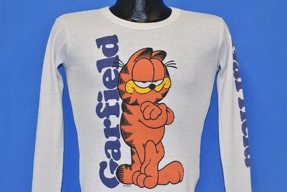 80s Garfield The Cat Cartoon Off White Thermal Waf