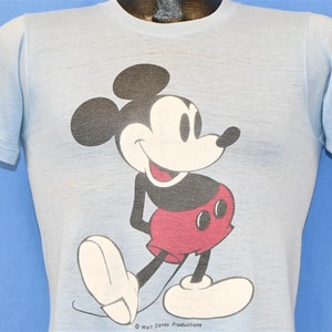 80s Mickey Mouse Walt Disney Cartoon Distressed Blue t-shirt Small