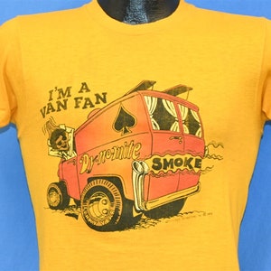 70s Im A Van Fan Dynomite Funky Groovy Yellow t-shirt Small