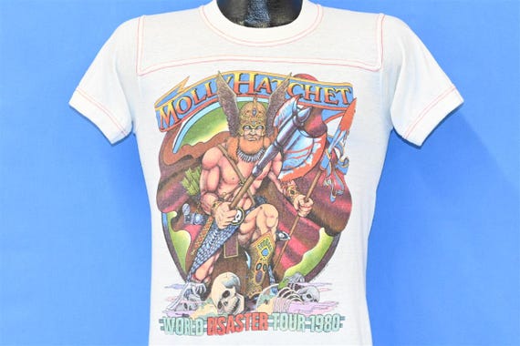 80s Molly Hatchet World Disaster Tour 1980 Rock Concert Topstitch