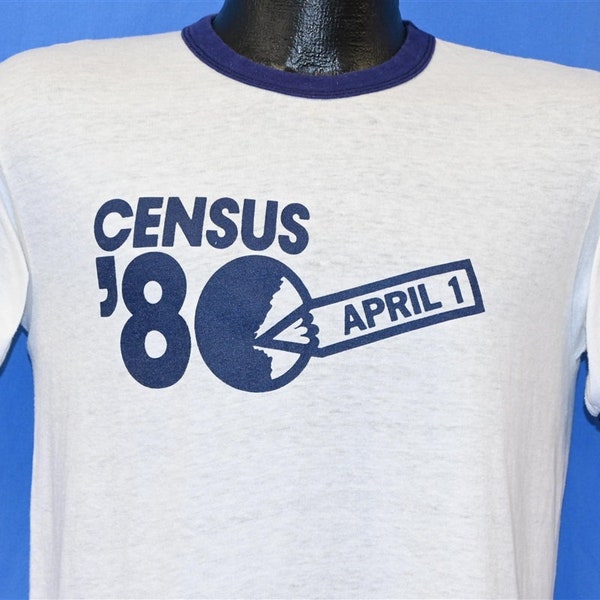 80s Census 1980 April 1 United States Population Count Ringer t-shirt Medium
