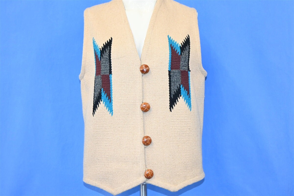 80s Ortega's Chimayo New Mexico Hand Woven Wool Vest Women's 80s Ortega's Chimayo New Mexico Hand Woven Wool Vest Women's