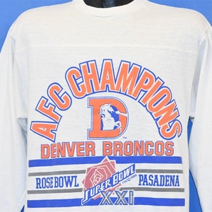 80s Denver Broncos AFC Champions Super Bowl XXI Football NFL t-shirt Large