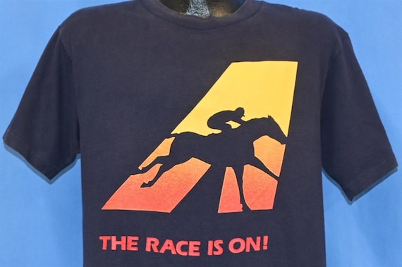 80s The Race Is On! Horse Racing Jockey Sunset Co… - image 1