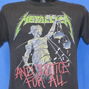 80s Metallica ...And Justice For All Hammer of Justice Metal Band Faded t-shirt Medium