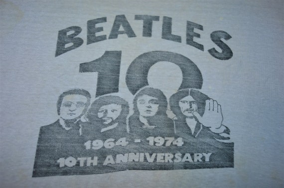 70s The Beatles 10th Anniversary 1974 Rock t-shir… - image 3