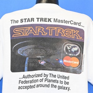 90er Jahre Star Trek MBNA Mastercard Lustiges Trekkie TV Show Kreditkarten-T-Shirt Extra Large