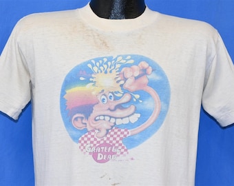 70s Grateful Dead Ice Cream Kid 1972 Europe Tour Distressed Rock Band t-shirt Medium
