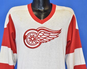 70s Detroit Red Wings Hockey Jersey Foghat t-shirt Small Vintage Tee