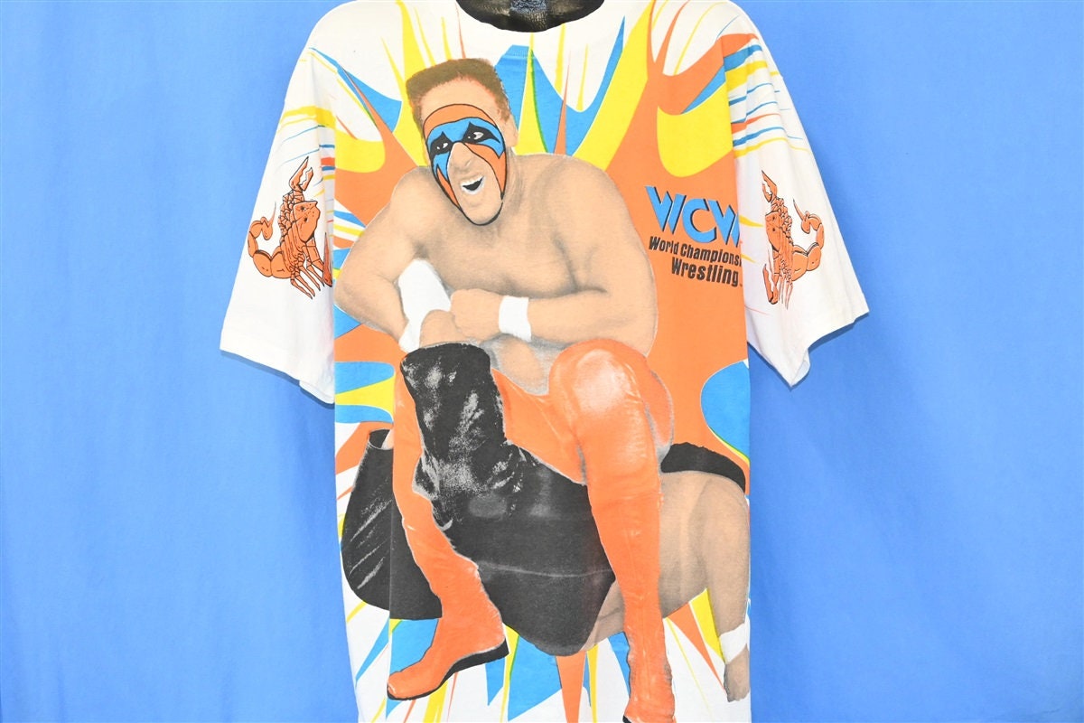 90s Sting Scorpion Death Drop WCW Pro Wrestling All Over Print Neon t-shirt Extra Large