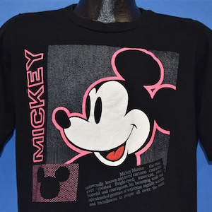 80s Mickey Mouse Walt Disney Cartoon Mascot Black t-shirt Large
