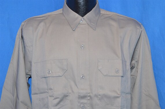 50s Dee Cee Gray Deadstock Work Shirt Large - image 1