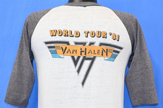 80s Van Halen Worldwide Tour 1981 Rock Concert Raglan T