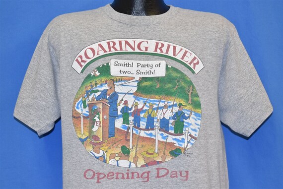 Y2K Roaring River Opening Day 2000 Smith Fishing Cartoon Anglers T-shirt  Large 