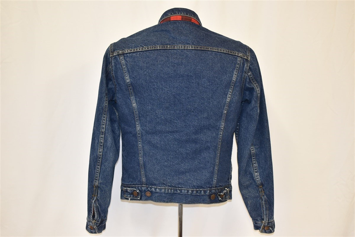 90s Levis Type 3 Trucker 70411 Plaid Lined Denim Jacket