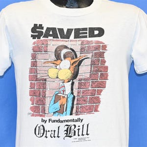80s Saved By Oral Bill the Cat Bloom County Berkeley Breathed Comic Strip t-shirt Small