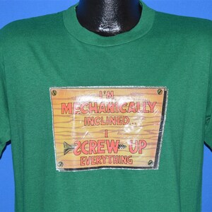 80s I&#39;m Mechanically Inclined Iron On t-shirt Large