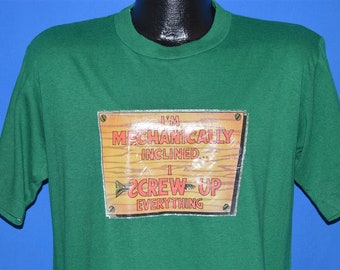 80s I'm Mechanically Inclined Iron On t-shirt Large