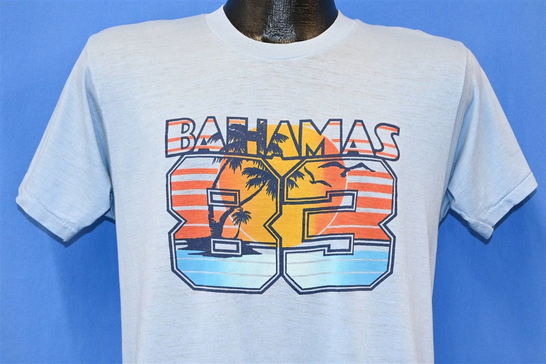 80s Bahamas 83 Sunset Ocean Palm Tree Tourist Souvenir T-shirt - Etsy