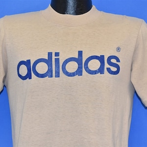 70s Adidas Spell Out Logo Beige Tan Hi Cru Stedman t-shirt Small