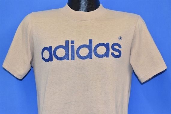 70s Adidas Spell Out Logo Beige Tan Hi Cru Stedman T shirt Small Etsy Canada