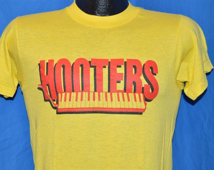 80s the Hooters Melodica Yellow Vintage T-shirt Small - Etsy