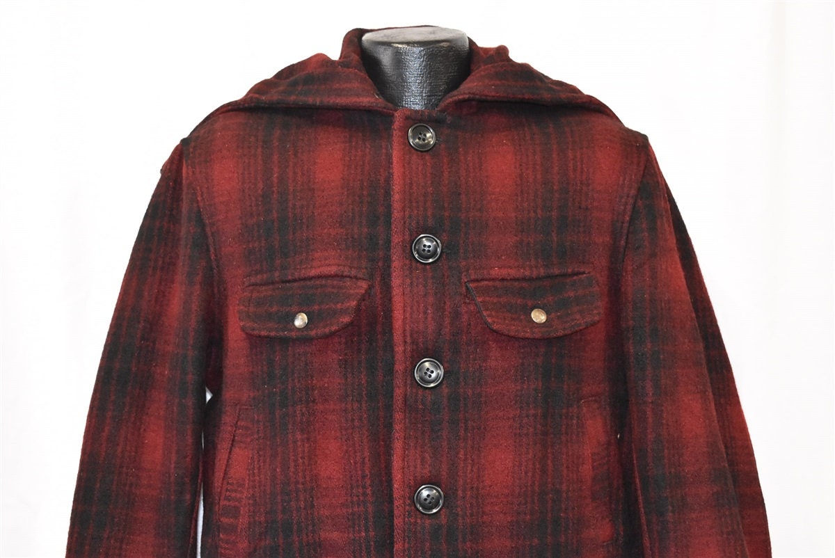 40s Carter's H.W. Carter & Sons Red Plaid Wool Hunting