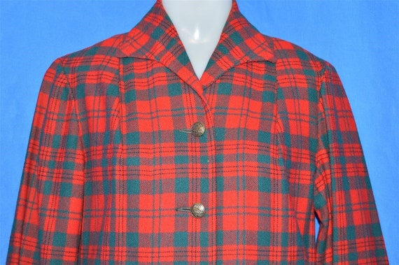 50s Women's Red Pendleton Wool Plaid Suit Jacket … - image 1