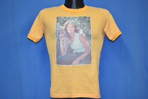 70s Farrah Fawcett Iron On Promo Yellow t-shirt E… - image 2