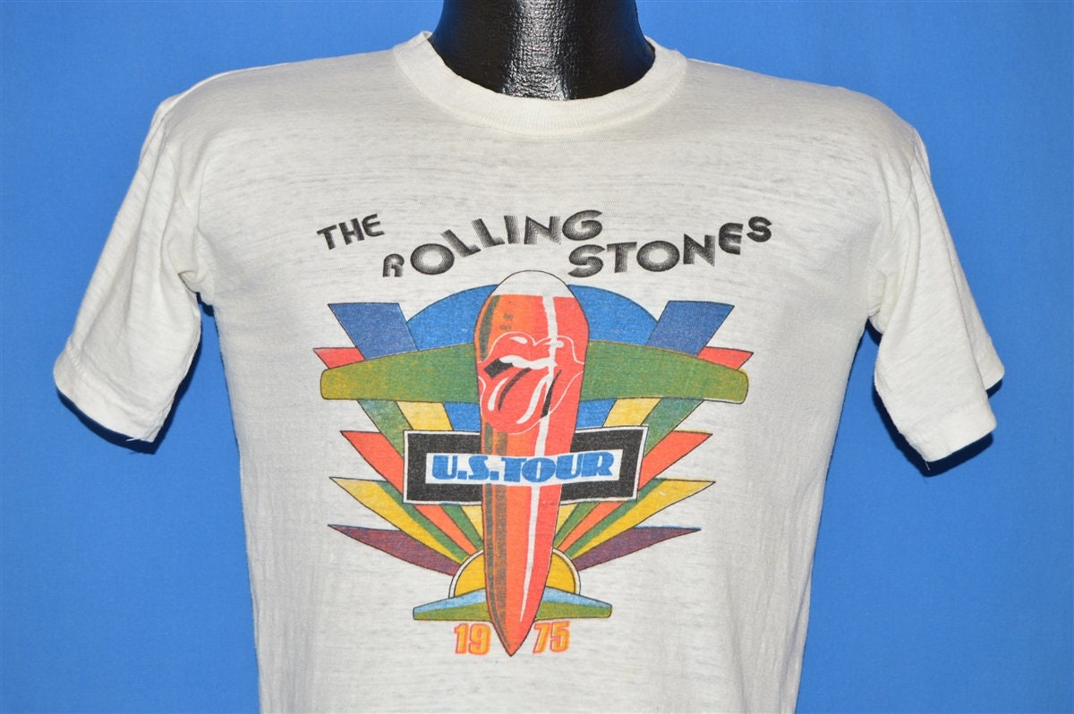 Tilhører undervandsbåd Mirakuløs 70s Rolling Stones 1975 US Tour T-shirt Small - Etsy Israel