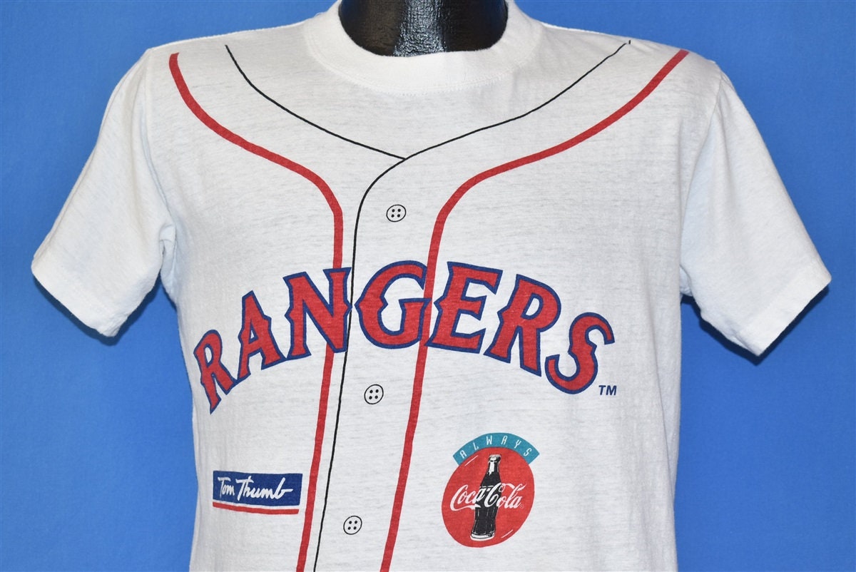90s Texas Rangers Ivan Rodriguez 7 Coke MLB Baseball Jersey