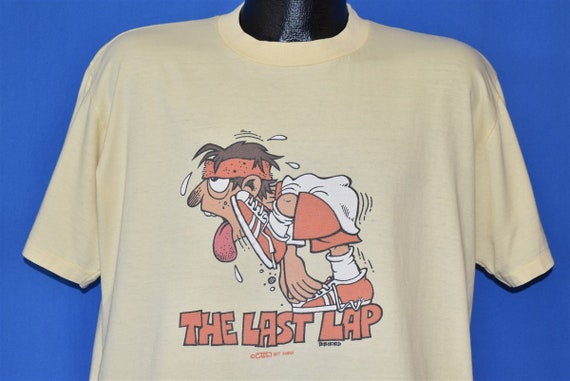70s Last lap Runner Bob Hord Cartoon Crazy Shirts… - image 1