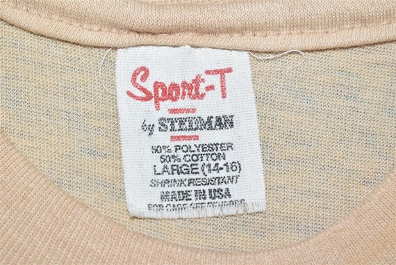 80s Beige Blank Stedman Soft t-shirt Youth Large - image 3