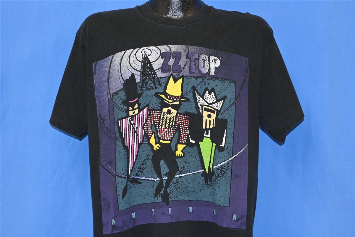 ZZ TOP ANTENNA tour バンドTシャツ 90s ZZ Top Antenna World Tour Rock Concert T-shirt Large - Etsy
