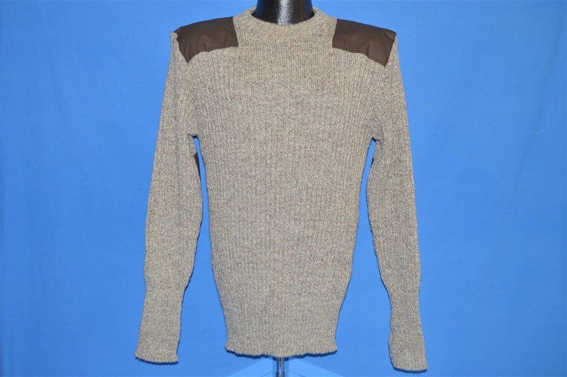 80s LL Bean Brown Wool Rib Knit Sweater Medium image 2