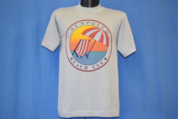 80s Acapulco Beach Club Sunset Ocean Umbrella Cha… - image 2