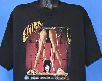 90s Elvira Mistress of the Dark Horror Host Movie Skull t-shirt XXL