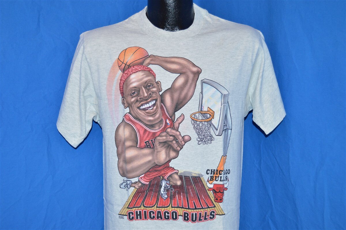 90 s Chicago Bulls Dennis Rodman Slam Dunk Caricature gris Vintage t-shirt Medium 90 s Chicago Bulls Dennis Dennis Bulls Rodman Slam Dunk Caricature gris Vintage t-shirt Medium b6ccd0