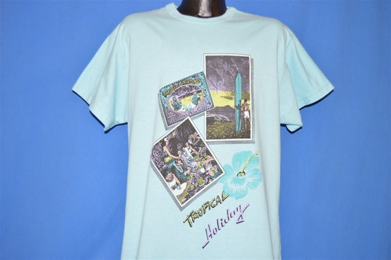 80s Tropical Holiday Hawaiian Postcards t-shirt Ex