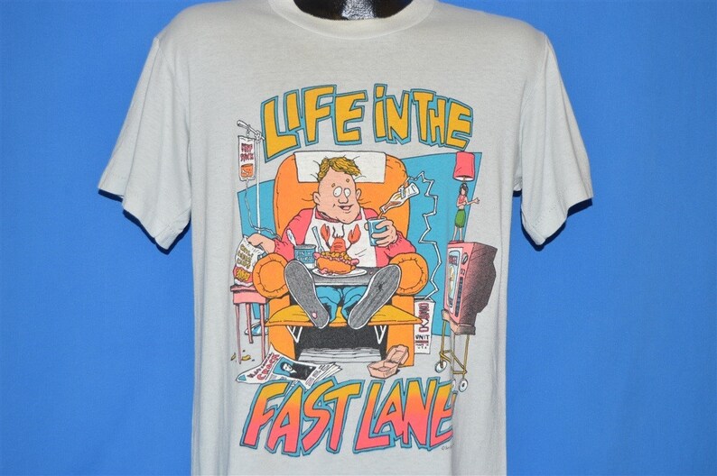 80s Life In the Fast Lane t-shirt Medium