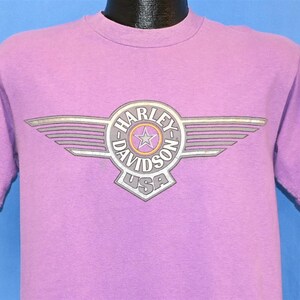 Camiseta média da concessionária de motocicletas Harley Davidson USA St. Cloud Minnesota dos anos 80