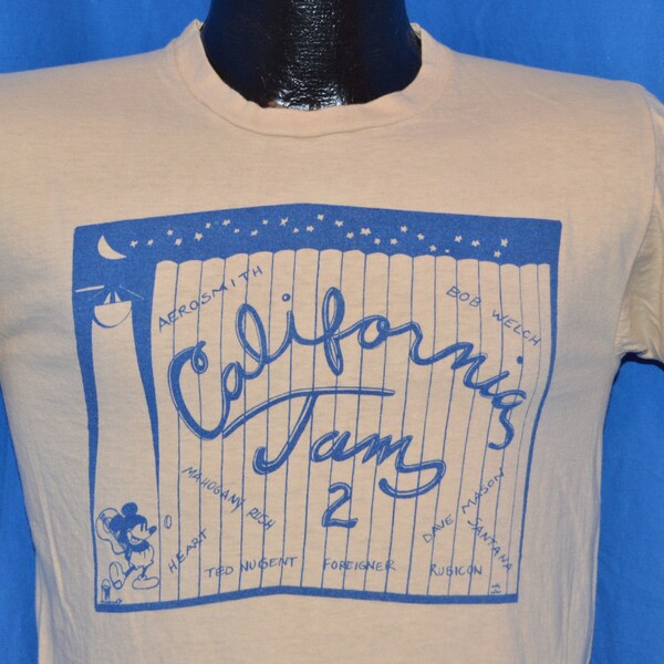 70s California Jam 2 Rock Concert Festival Beige Vintage t-shirt Small