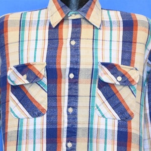 90s VIP Blue Green Red Plaid Flannel Pocket Button Down Shirt Medium
