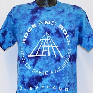 90s Rock & Roll Hall of Fame Museum Cleveland Ohio Souvenir Tie Dye t-shirt Large